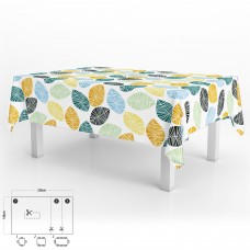 Mantel Hule Rectangular 140 x 250 cm. Hojas Colores