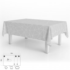 Mantel Hule Rectangular 140 x 250 cm. Geométrico Gris