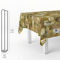 Mantel Hule Rollo 140 cm. x 20 metros. Tablones Vino
