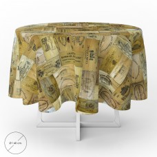 Mantel Hule Redondo Ø 140 cm. Tablones Vino
