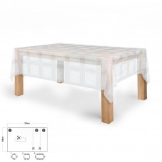 Mantel Hule Rectangular 140 x 250 cm. Bordados Transparente