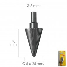 Conica de morango Hss Ø 6-25 mm. Para broca / fresadora