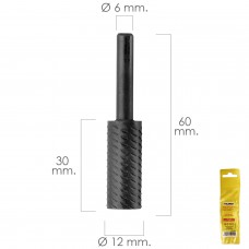 Fresa rotativa para metal cilíndrico Ø 12 mm. Para broca / fresadora