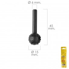 Fresa rotativa para madeira esférica Ø 15 mm. Para broca / fresadora