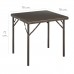 Mesa dobrável quadrada marrom 87x87x74 cm.