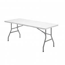 Mesa Plegable Rectangular HDPE 180x74x74 cm. Color Blanco
