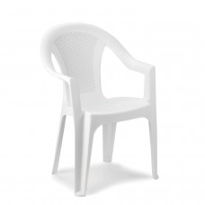 Cadeira Restan Ratan Encosto Baixo Ischia Branco