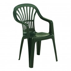Cadeira Monobloco de resina Zena verde com encosto alto