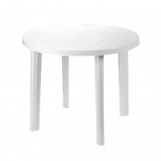 Mesa de resina branca Diâmetro 90 cm.