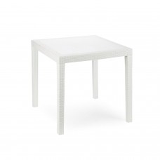 Mesa de resina Ratan White King 80x80 cm.