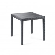 Mesa de resina Ratan Antracite King 80x80 cm.