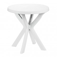 Mesa redonda branca de resina Ø 70 x 72 cm. (Alt)