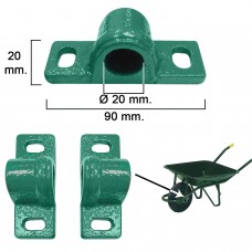 Carrinho de mão com trabalho verde metálico