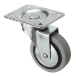 Placa de roda industrial de borracha cinza 40 mm.
