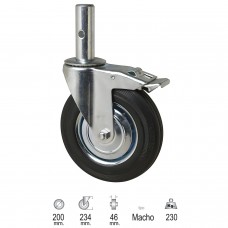 Andaime de roda industrial (macho) 200 mm.