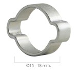 Braçadeira com duas orelhas Ø 15-18 mm.