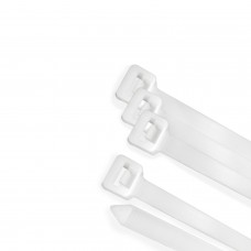 Brida Nylon 100%. Color Blanco / Natural 2,5 x 160 mm. 100 Piezas. Abrazadera Plastico, Organizador Cables, Alta Resistencia