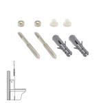 Kit Sanitário Wc Fixo 6x80 mm. Inoxidável (2 peças)