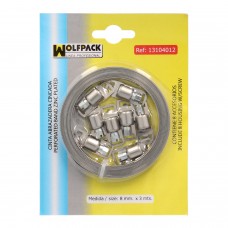 Grampo de corte de fita Zincado 8 mm. x 3 m. com 8 parafusos