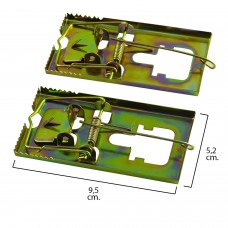 Armadilha de rato galvanizada metálica 9,5 x 5,2 cm. (Saco 2 unidades)