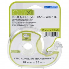 Fita adesiva transparente de 18 mm. x 33 Mts. Com dispensador