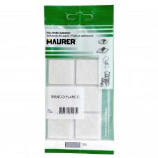Feltro adesivo 30x30 mm. (Blister 6 Peças) Branco