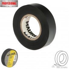 Cinta Aislante  Profesional PVC 15 mm. x 25 metros x 0,13 mm espesor. Negra.