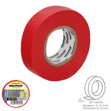 Cinta Aislante Profesional Roja Espesor 0.13 mm. Ancho 19 mm. Rollo 25 Metros