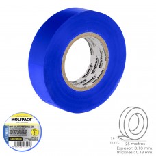 Cinta Aislante Profesional Azul Espesor 0.13 mm. Ancho 19 mm. Rollo 25 Metros