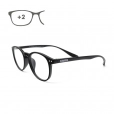 Gafas Lectura Connecticut Negras Aumento +2,0 Patillas Para Colgar del Cuello