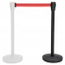 Poste separador de fita extensível de 3 metros. Ø Base 32 cm. Ø tubo de 5,1 cm. Altura 91 cm