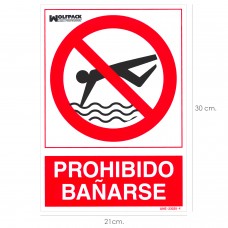 Poster Banhos proibidos 30x21 cm.