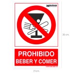 Placa proibida Beba e Coma 30x21cm.