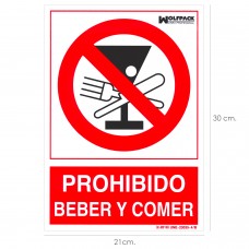 Placa proibida Beba e Coma 30x21cm.
