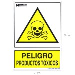 Cartaz de produtos tóxicos 30x21cm.