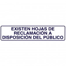 Etiqueta 250x63 mm. Existem folhas de reclamações
