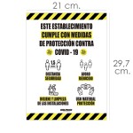 Cartel Rotulacion Cumple Normas Covid19 Adhesivo Tamaño A4