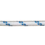 Corda trançada de poliéster branco / azul 10 mm. Bobina 100 m.