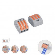 Regleta Conexion Electrica Rapida, 3 Polos, 4mmØ, 32A, 24 Unidades