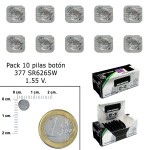 Bateria de botão de óxido de prata 377 / SR626SW (caixa 10 baterias)