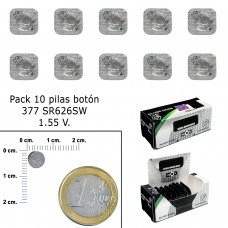 Bateria de botão de óxido de prata 377 / SR626SW (caixa 10 baterias)