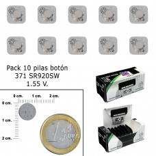 Bateria de botão de óxido de prata 371 / SR920SW (caixa 10 baterias)