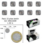 Bateria de botão de óxido de prata 321 / SR616SW (baterias da caixa 10)