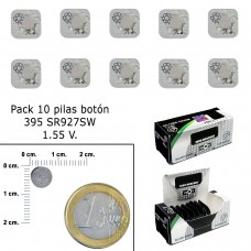 Bateria de botão de óxido de prata 395 / SR927SW (caixa 10 baterias)