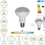 Bombilla Led Reflectante Rosca E27 11 Watt. Equivale a 75 Watt. 1055 Lumenes. Luz Blanca (4.000º K)