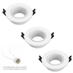 Aro Foco Empotrable Con Portalamparas GU10 Ø 90 x 29 mm. Pack de 3 unidades