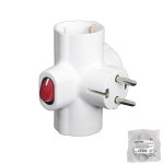 Adaptador / Ladrão Triplo Schuko 16 A 250v Com Interruptor