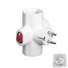 Adaptador / Ladrão Triplo Schuko 16 A 250v Com Interruptor