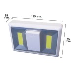 Lâmpada de parede LED com interruptor (fixação por adesivo, ímã ou parafusos)