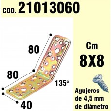 Ângulo de suporte de madeira 40x80x80 mm. / 135 °